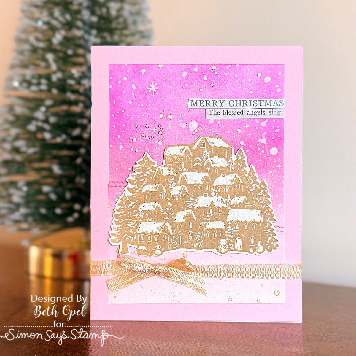 Simon Says Stamp Stencil Bright Christmas Rooftops 1116stc Christmas Card