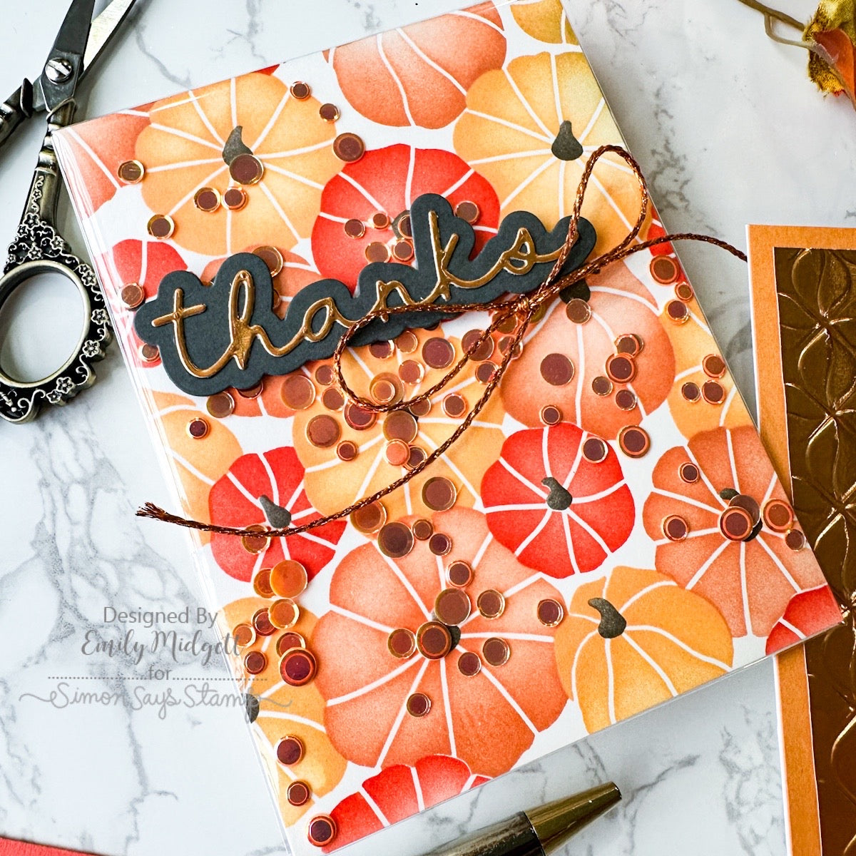 Simon Says Stamp Stencils Pumpkin Patch 1100st Thanks Card | color-code:ALT02