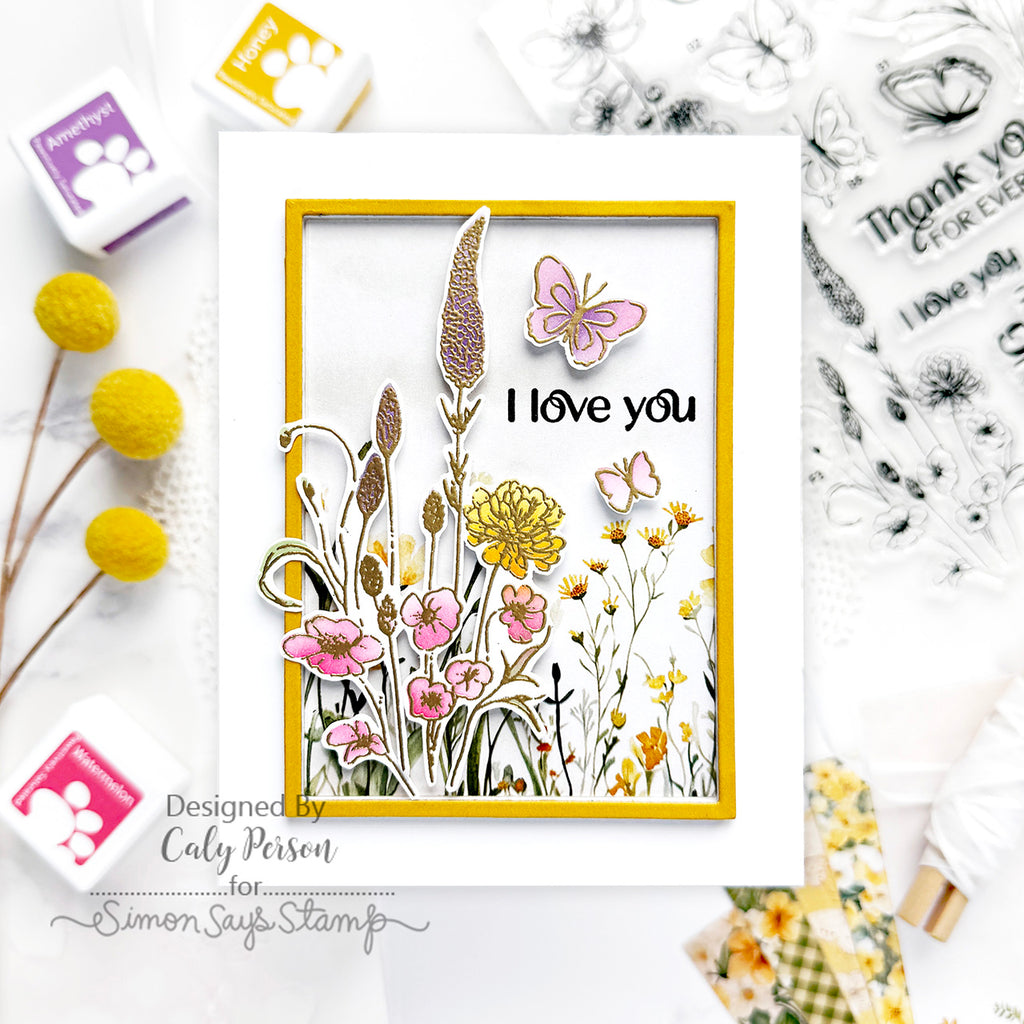 Simon Says Stamp Stencils Butterfly Blossoms 1084stc Love You Card