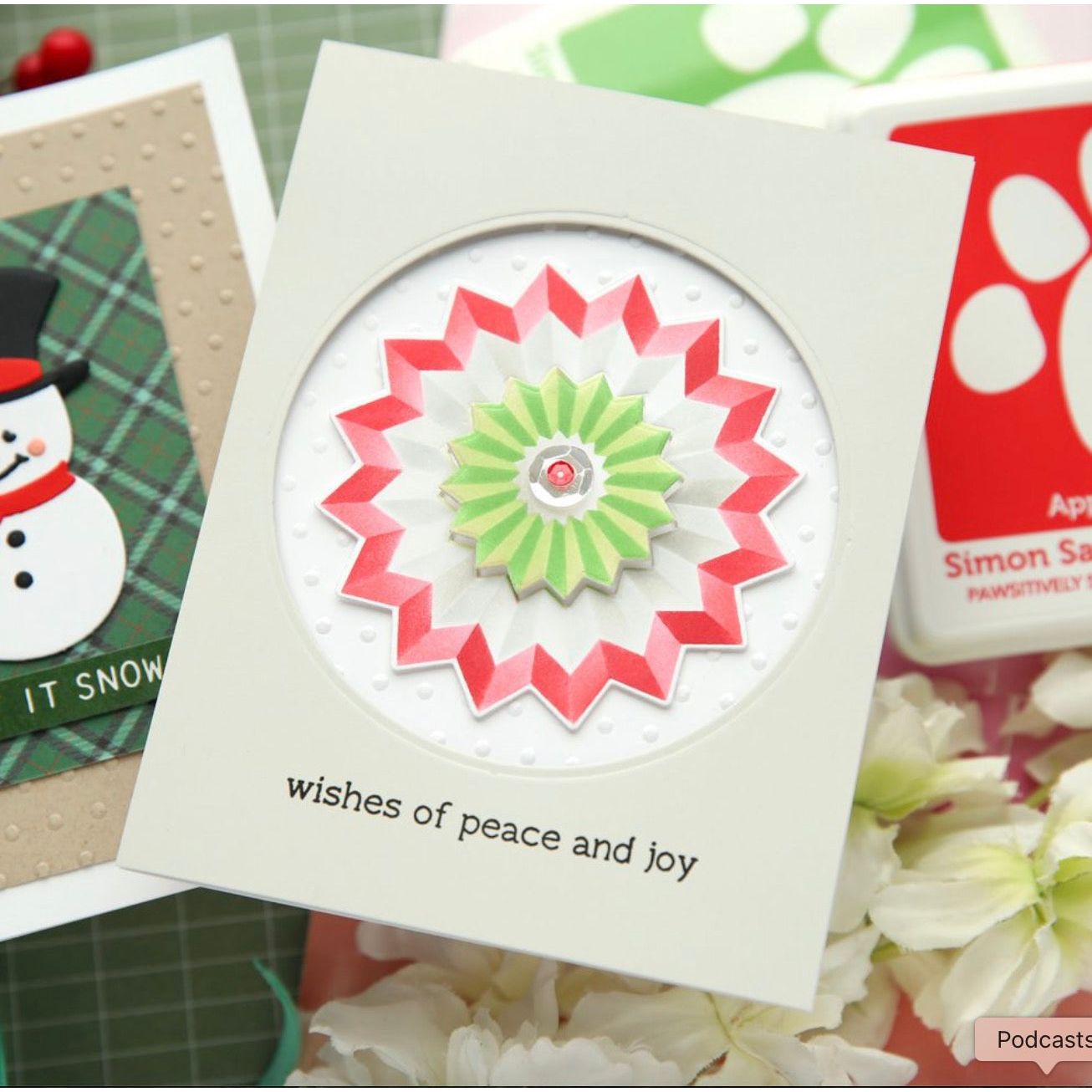 Simon Says Stamp Stencils Layered Rosette 1072stc Christmas Card | color-code:ALT01