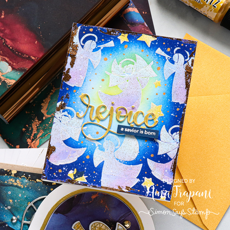 Simon Says Stamp Stencil Angels and Stars 1060st, image size:920x920