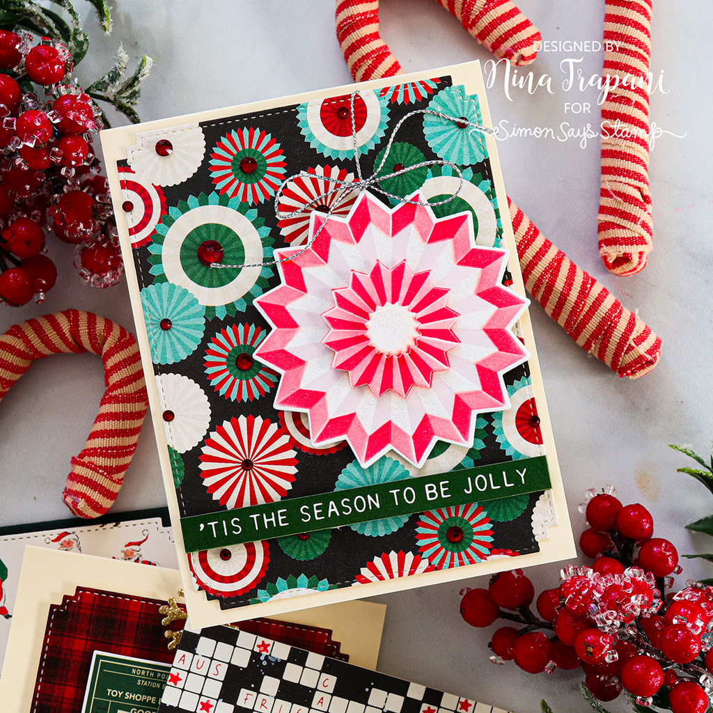 Simon Says Stamp Stencils Layered Rosette 1072stc Christmas Card | color-code:ALT05