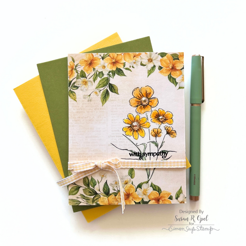 Simon Says Stamp Stencils Butterfly Blossoms 1084stc Sympathy Card