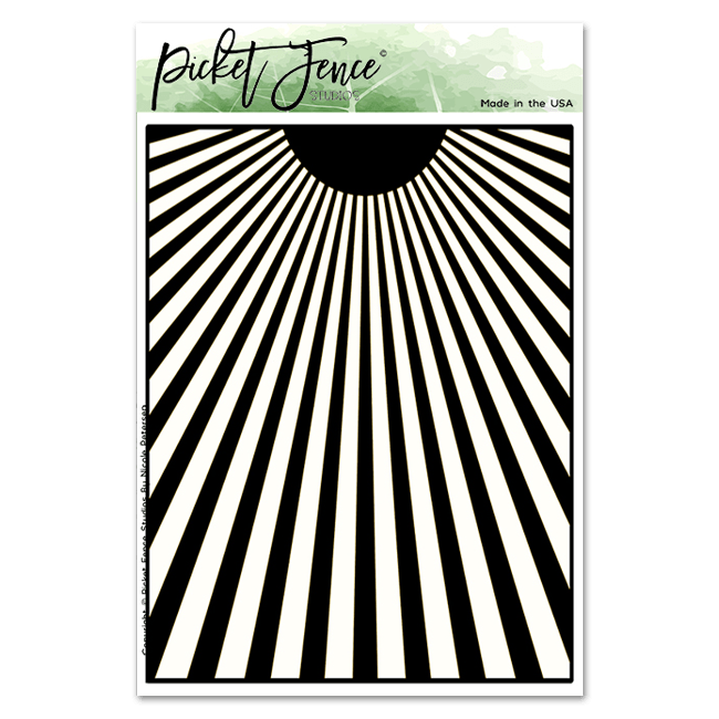 Picket Fence Studios SUN WITH RAYS 6x8 Stencil sc363