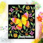 Simon Says Stamp Embossing Folder Dancing Floral sf426 To Be Loved Birthday Card | color-code:ALT07