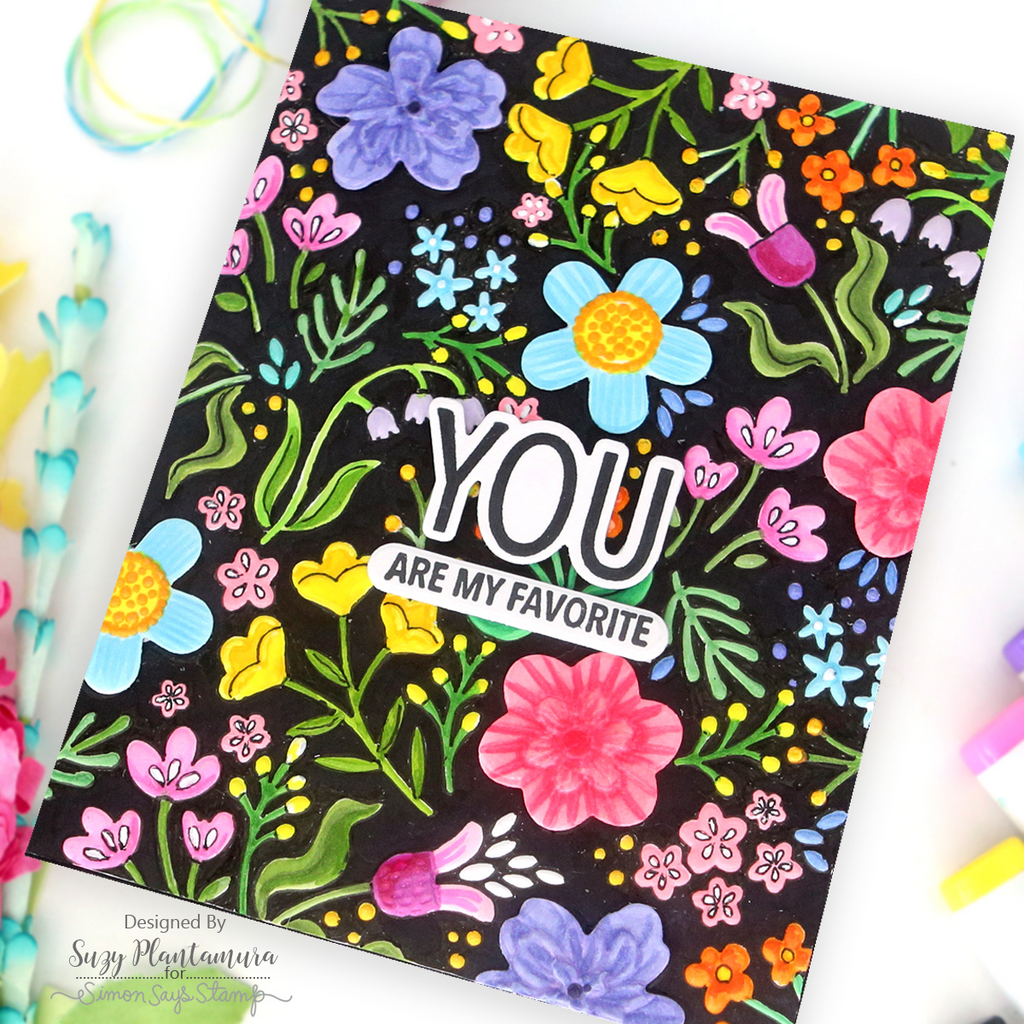 Simon Says Stamp Embossing Folder and Cutting Dies Boho Flowers sfd510 STAMPtember Friend Card | color-code:ALT03