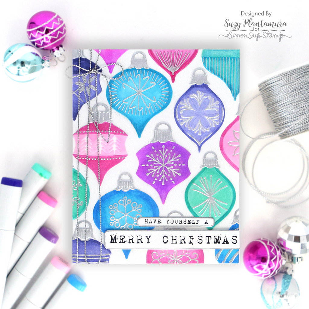 Simon Says Stamp Embossing Folder and Cutting Dies Brilliant Ornaments sfd518 Sugar and Spice Christmas Card | color-code:ALT04