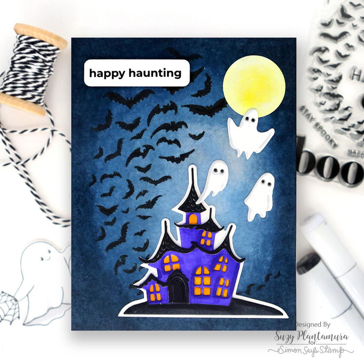 Simon Says Stamp Twisty Haunted House Wafer Dies s1066 STAMPtember Halloween Card | color-code:ALT03