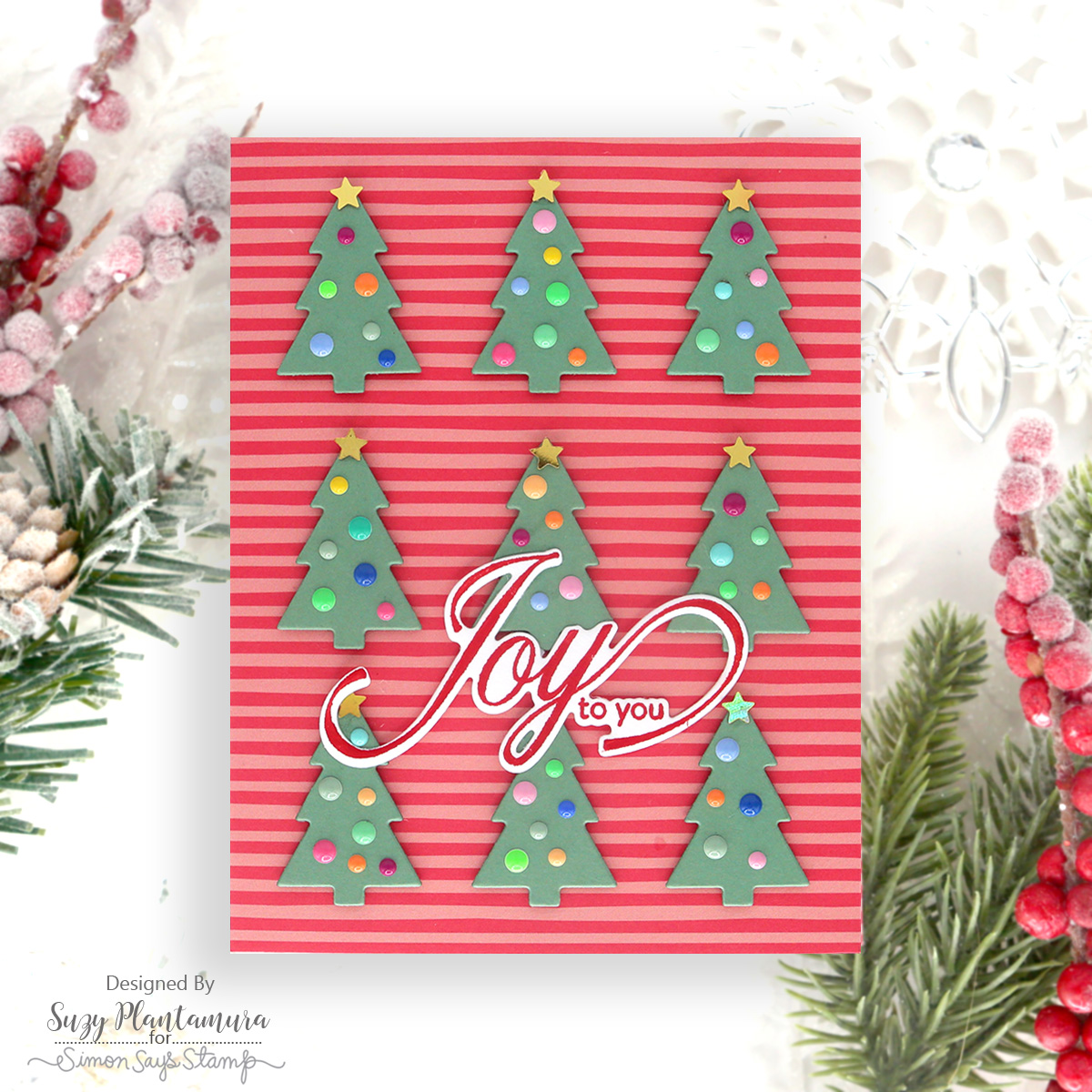 CZ Design Tree Plate Wafer Die czd286c And Everything Nice Holiday Card | color-code:ALT11