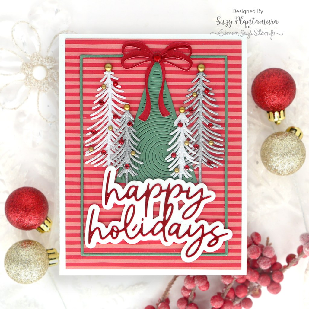 Simon Says Stamp Intricate Bottle Brush Trees Wafer Die s1054 Sugar and Spice Holiday Card | color-code:ALT05