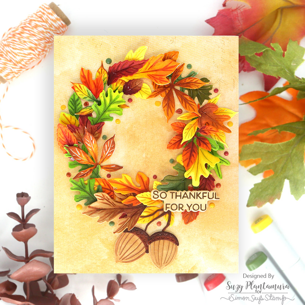 Simon Says Stamp Autumn Leaves Wafer Dies s1076 STAMPtember Thankful Card | color-code:ALT06