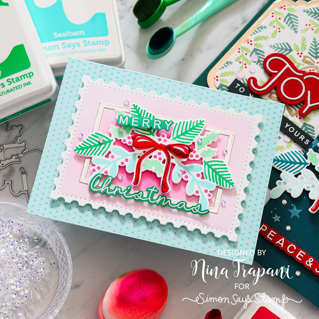 Simon Says Stamp Stencils and Die Festive Swag set1221fs Christmas Card | color-code:ALT06