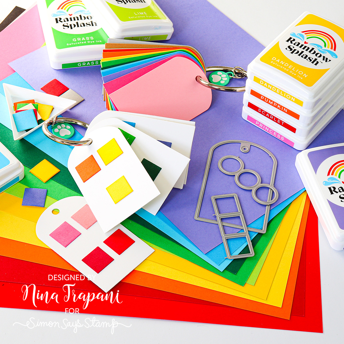 Simon Says Stamp Swatching Tag Wafer Dies sssd112966 All The Joy Rainbow Splash Swatching Tags | color-code:ALT03