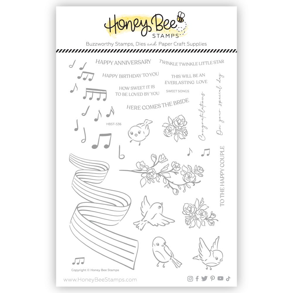 Honey Bee Sweet Songs Clear Stamps hbst-536