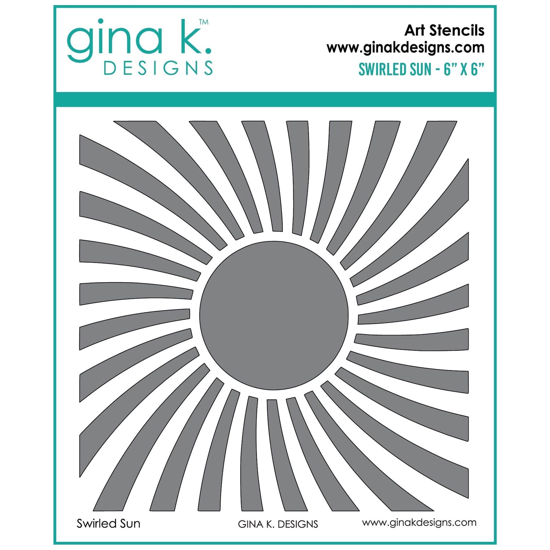 Gina K Designs SWIRLED SUN Stencil gkdst38