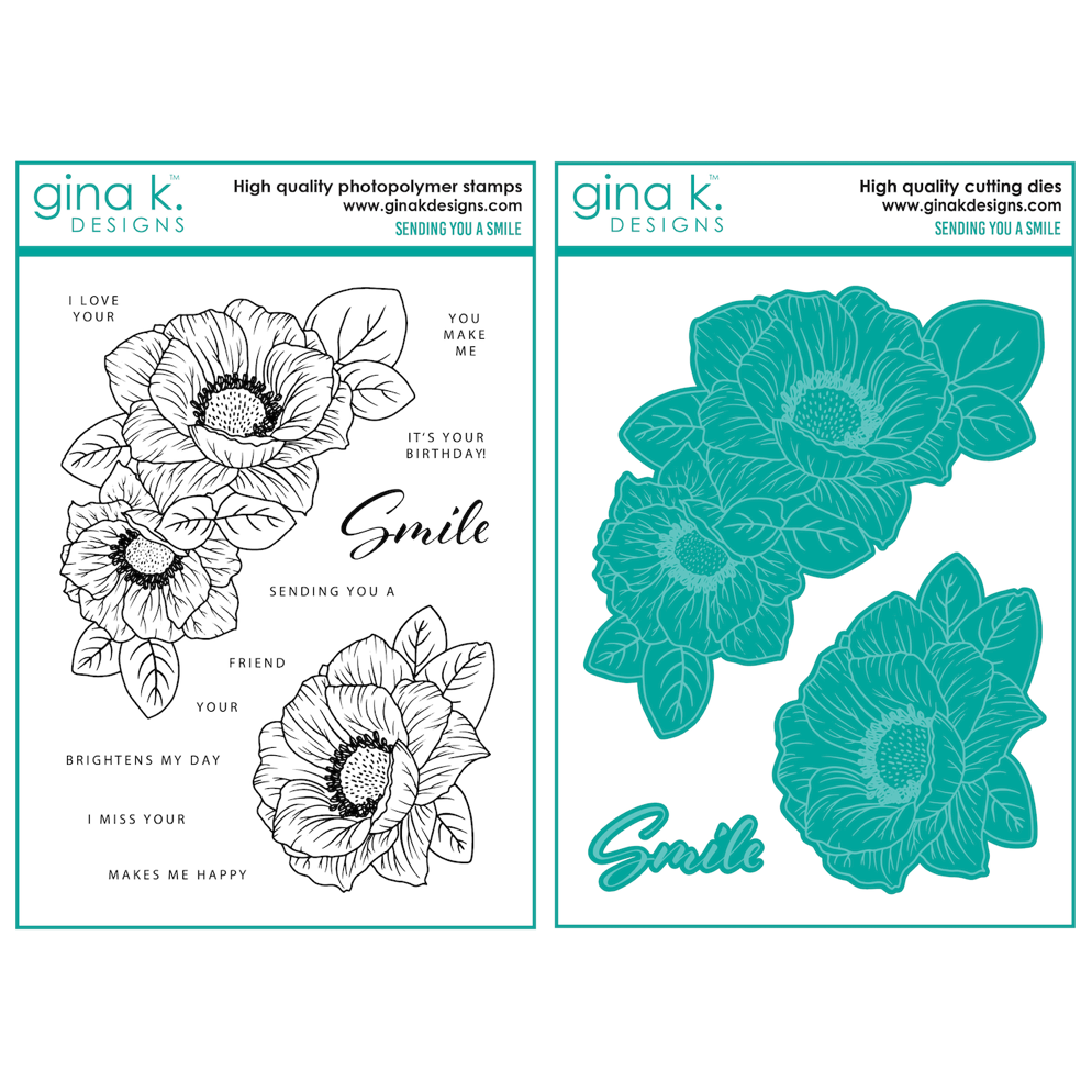 Gina K Designs Sending You a Smile Clear Stamps and Dies Set