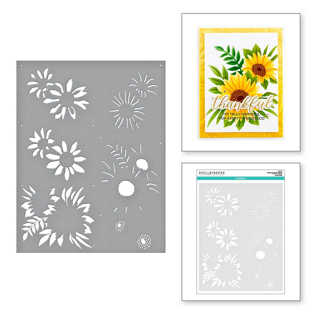 stn-071 Spellbinders Layered Sunflower Stencil product image