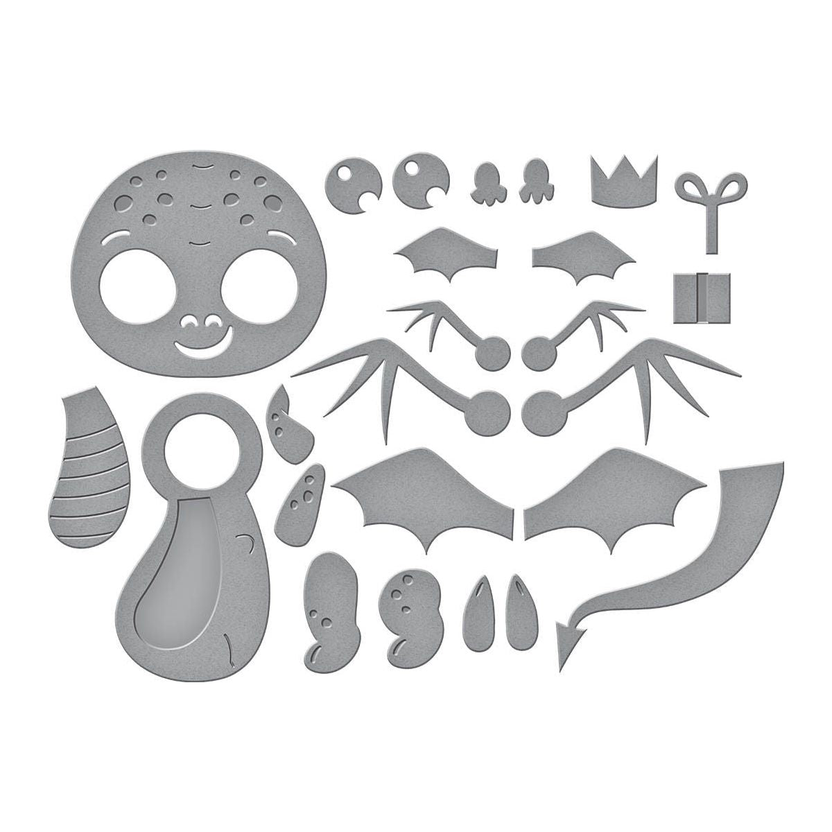s3-497 Spellbinders Dancin' Birthday Dragon Etched Dies
