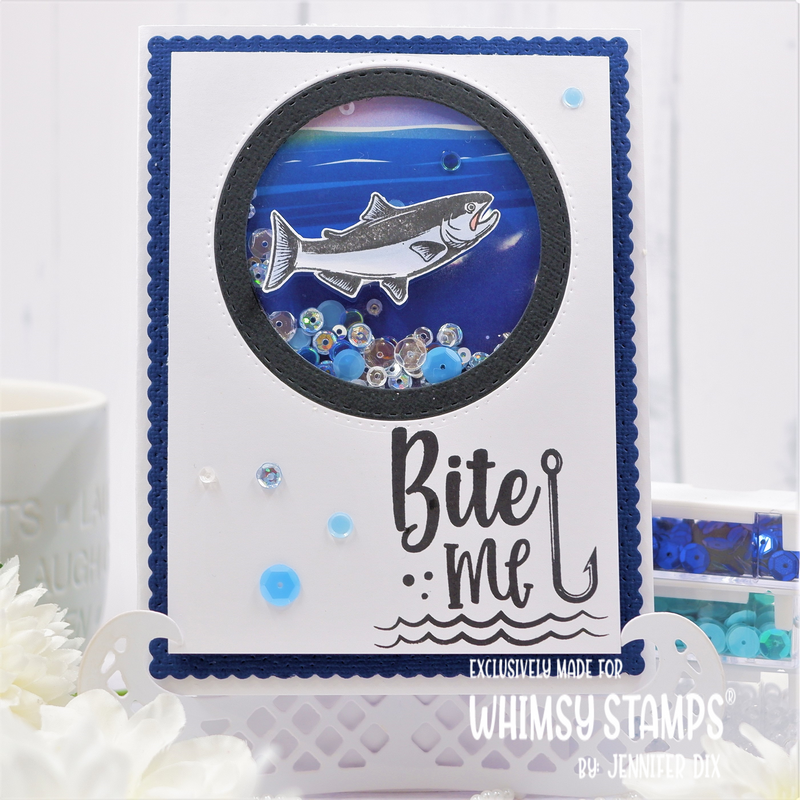 Whimsy Stamps Bite Me Clear Stamps WSD379a Fishing