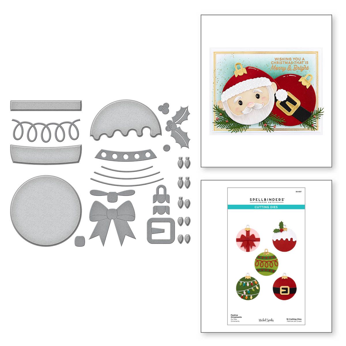 s5-607 Spellbinders Festive Ornaments Etched Dies product image