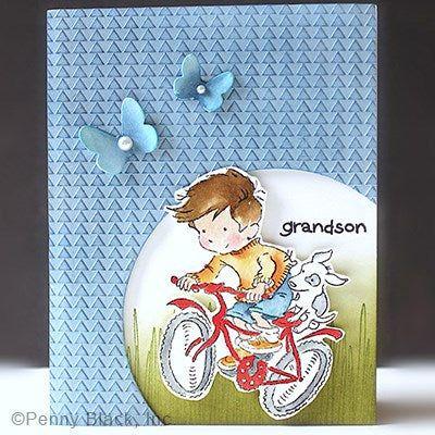 Penny Black Gone Biking Clear Stamps 31-061 grandson
