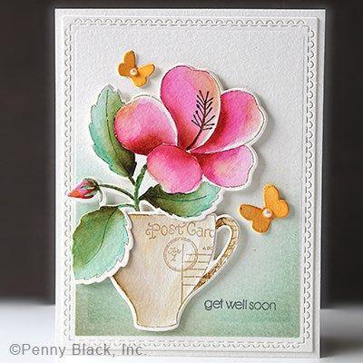 Penny Black Brew-Tea-Ful Clear Stamps 31-063 get well soon