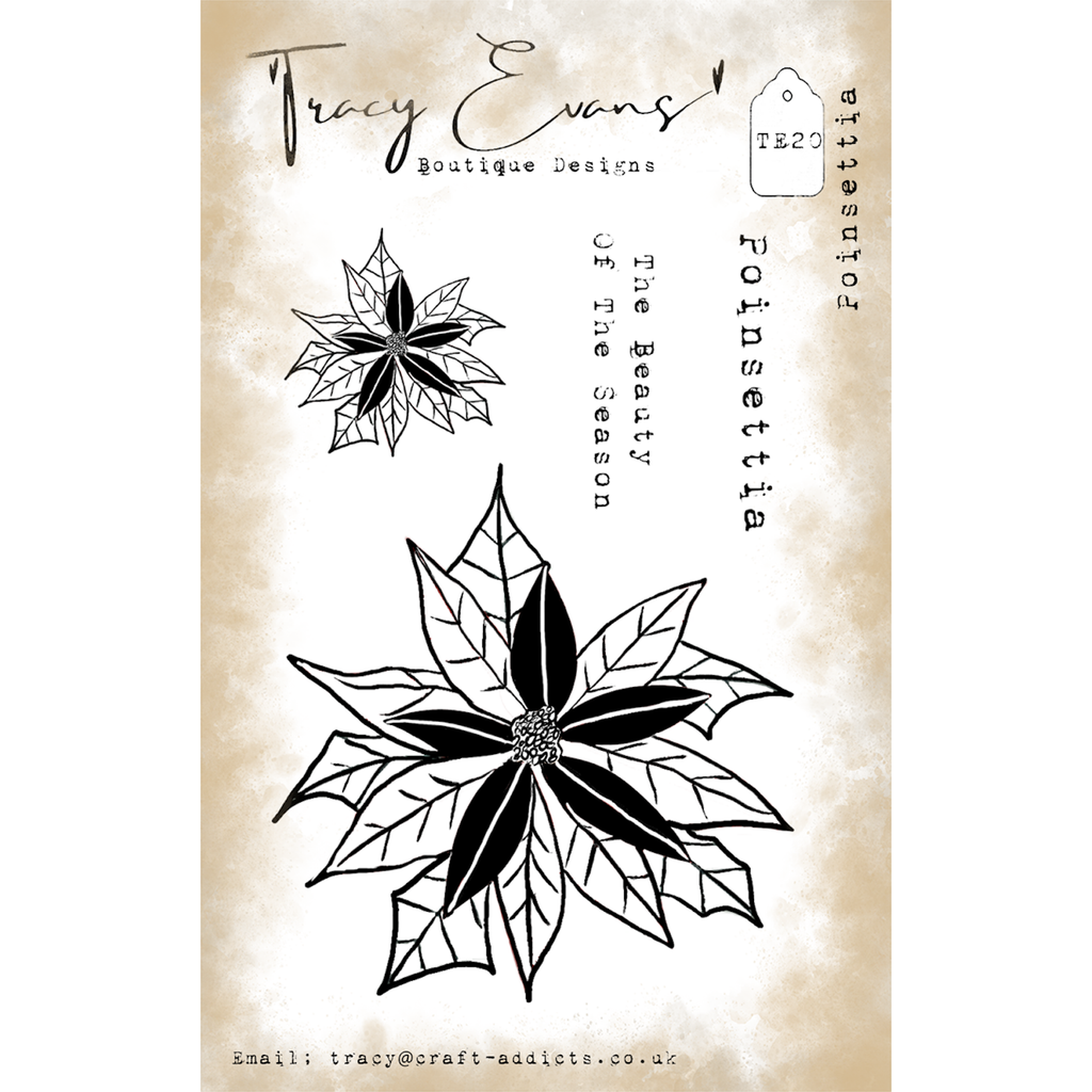 Tracy Evans Boutique Designs Poinsettia A7 Clear Stamps te20