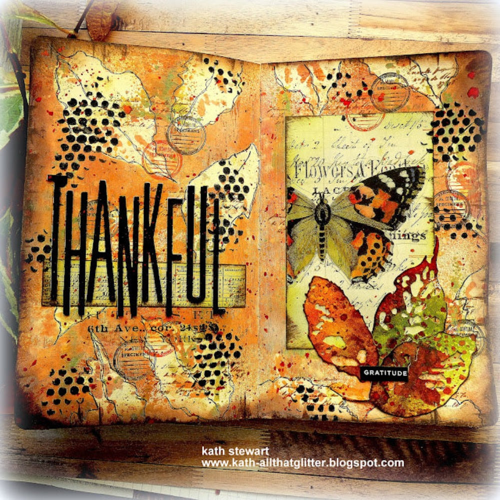 Tim Holtz Cling Rubber Stamps TINY TOADSTOOLS CMS377 thankful | color-code:ALT01