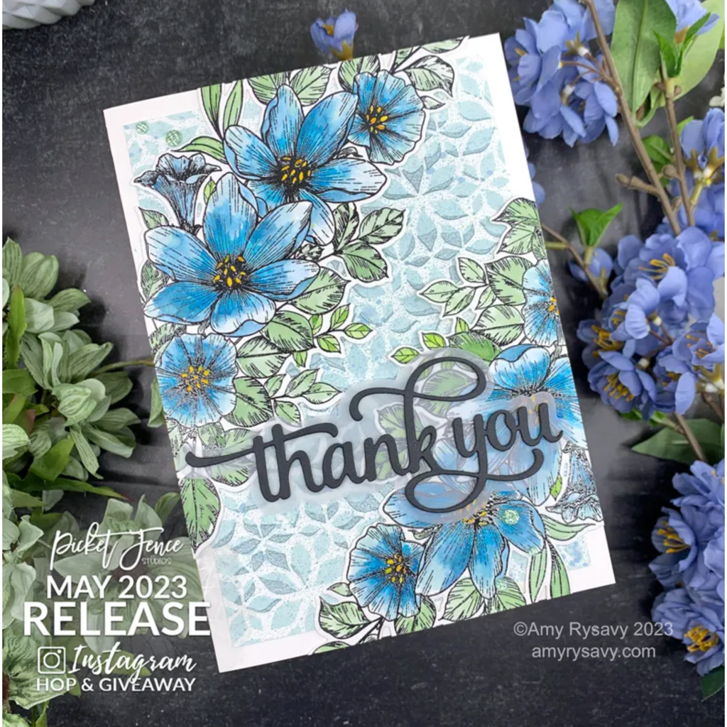 PinkFresh Studio LEAF Glitter Drops pf096es thank you | color-code:ALT01