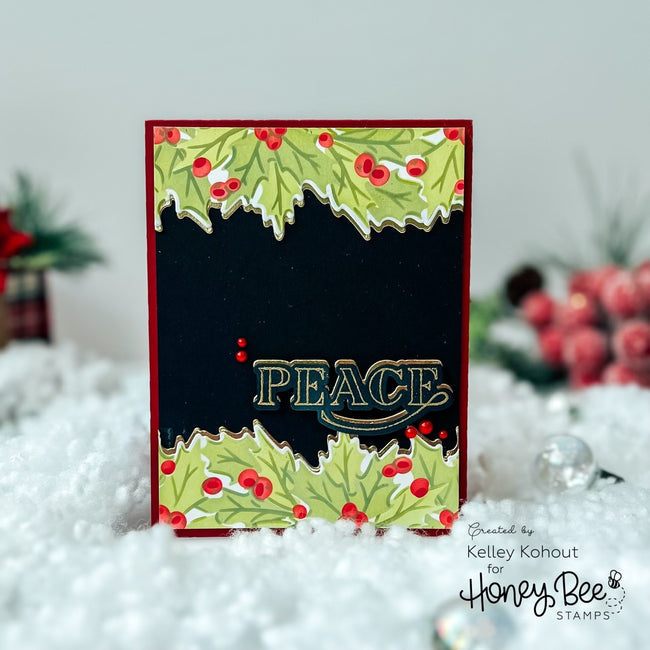 Honey Bee Peace, Love, Joy Dies hbds-508 Christmas Peace Card