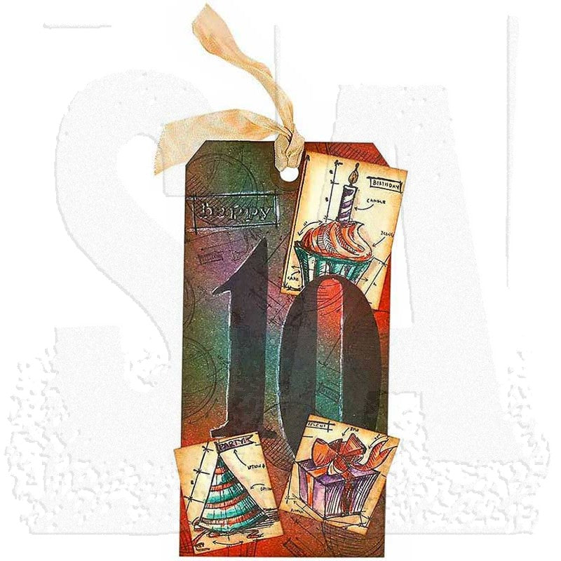 Tim Holtz Cling Rubber Stamps CMS154 MINI BLUEPRINTS 4