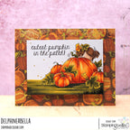 Stamping Bella Tiny Townie Piper at the Pumpkin Patch Cling Stamp eb1252 cutest pumpkin