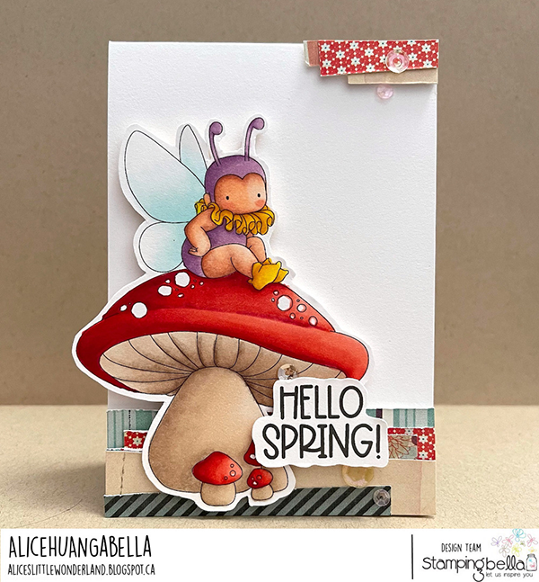 Stamping Bella Tiny Townie Wonderland Caterpillar Has His Wings Cling Stamp eb1304 hello spring