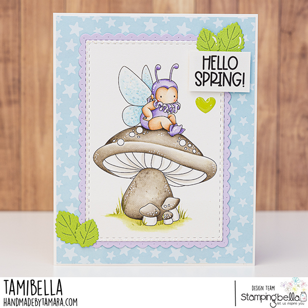 Stamping Bella Tiny Townie Wonderland Caterpillar Has His Wings Cling Stamp eb1304 hello spring pastel