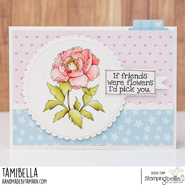 Stamping Bella Tiny Townie Wonderland Peony Cling Stamp eb1306 i'd pick you