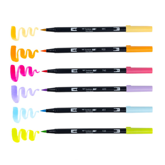 Tombow Yay Sorbet Dual Brush Pen Art Markers 56240 brush tip