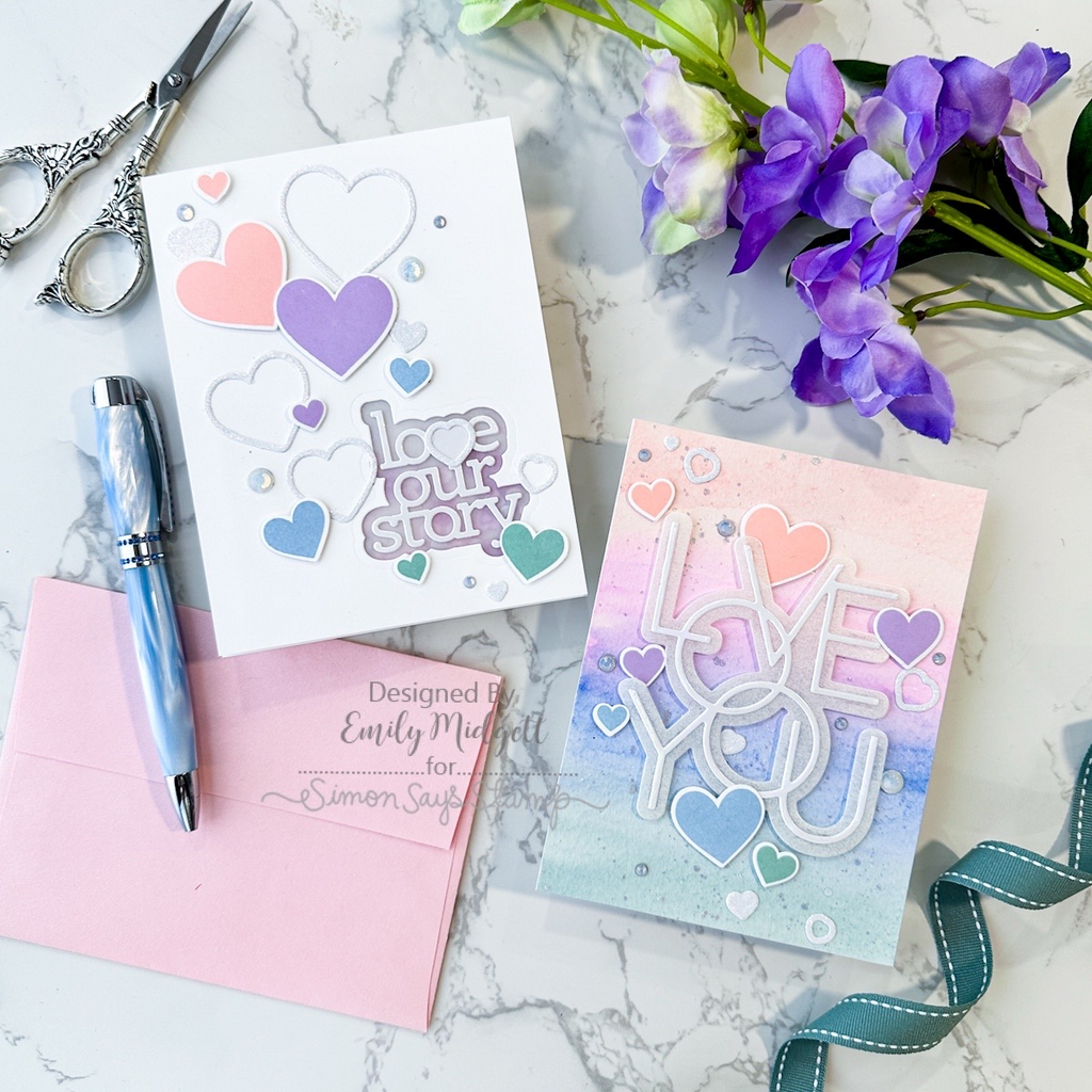 Simon Says Stamp Tons of Hearts Frames Wafer Dies 1539sdc Heart to Heart Love Cards | color-code:ALT01