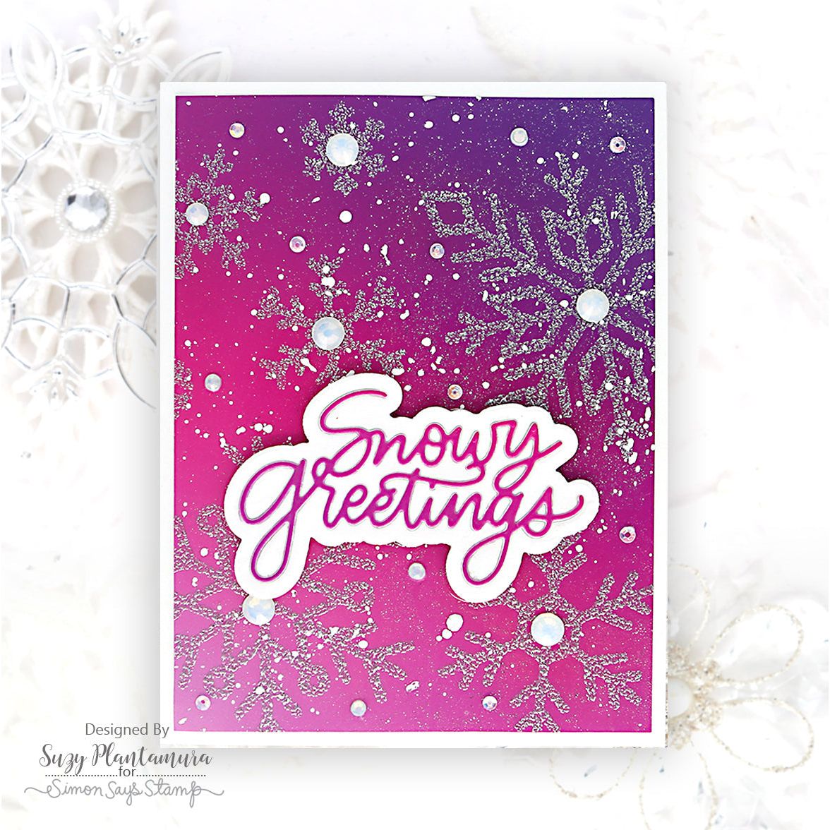 Simon Says Stamp Snowflakes Adhesive Transfers st0121 Winter Card | color-code:ALT01