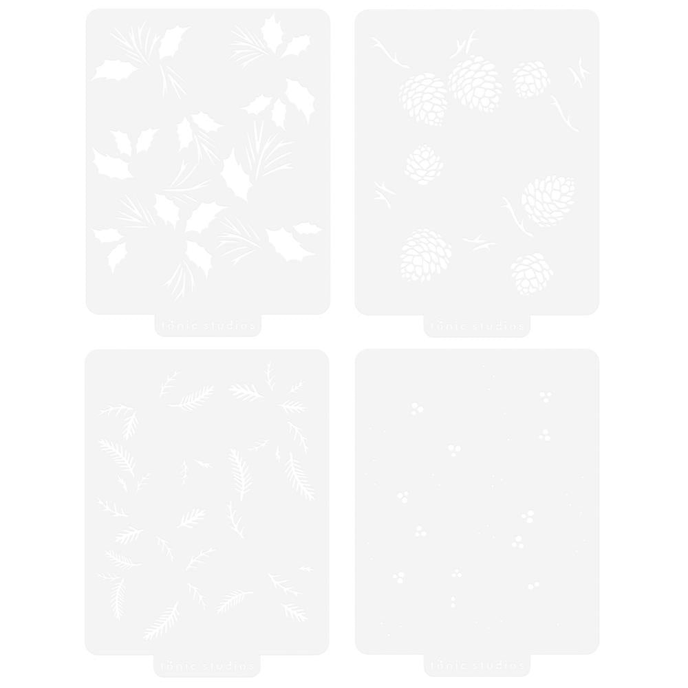 Tonic Timeless Tidings Stamps Dies And Stencils Bundle Set of 4 Stencils