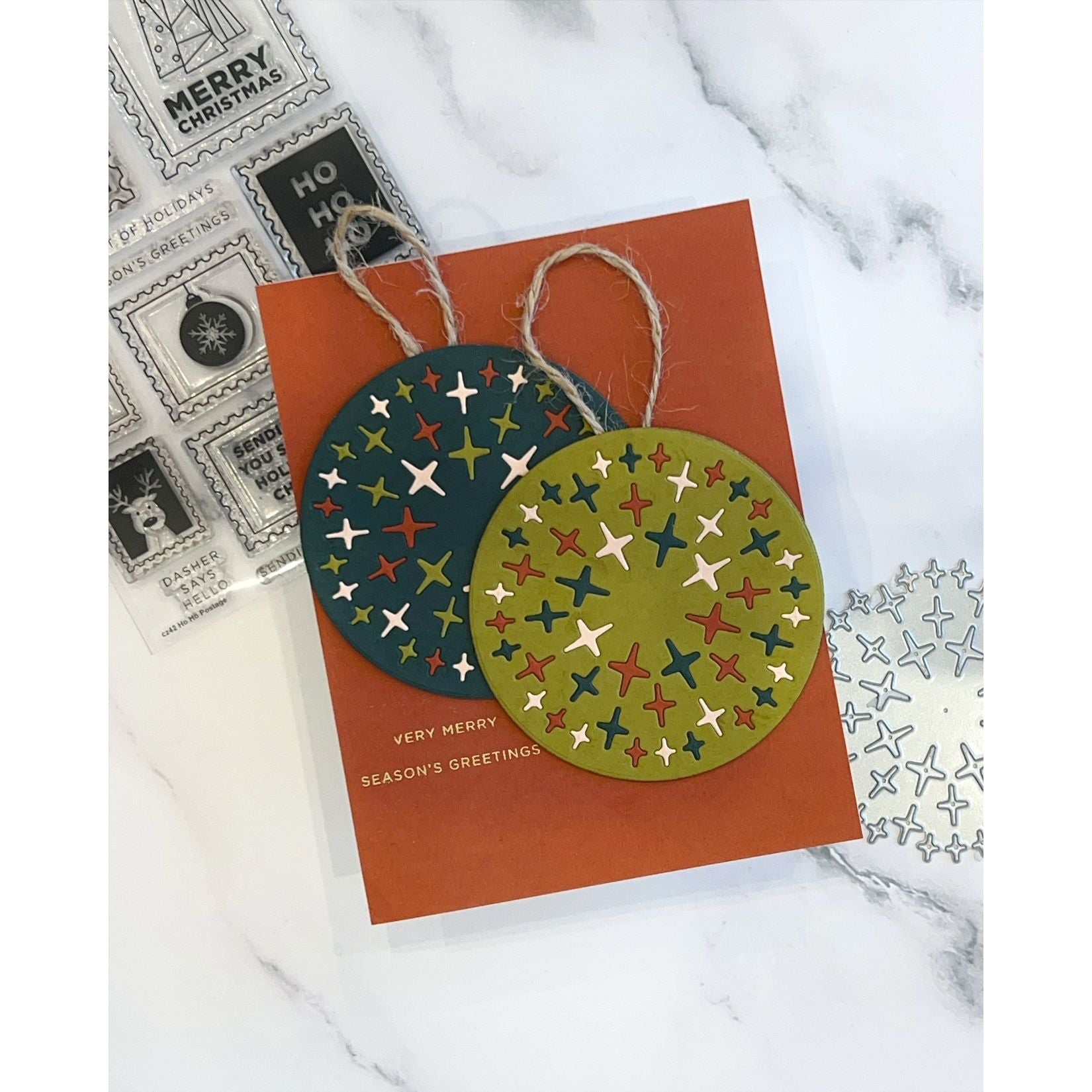 Simon Says Stamp Twinkle Burst Wafer Dies s1106 DieCember Holiday Card