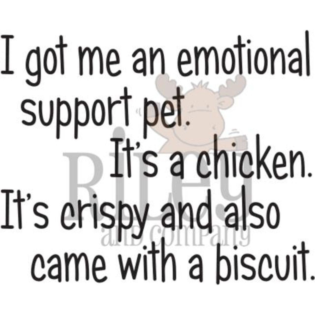 Riley And Company Funny Bones Emotional Support Chicken Cling Rubber Stamp rwd-1178