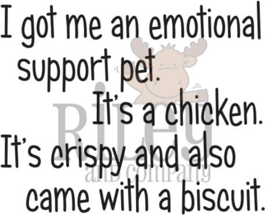 Riley And Company Funny Bones Emotional Support Chicken Cling Rubber Stamp rwd-1178