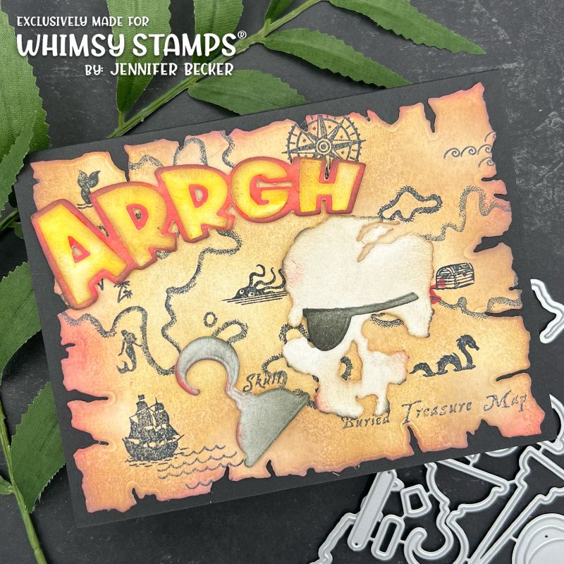 Whimsy Stamps Treasure Map Dies WSD208 eye patch