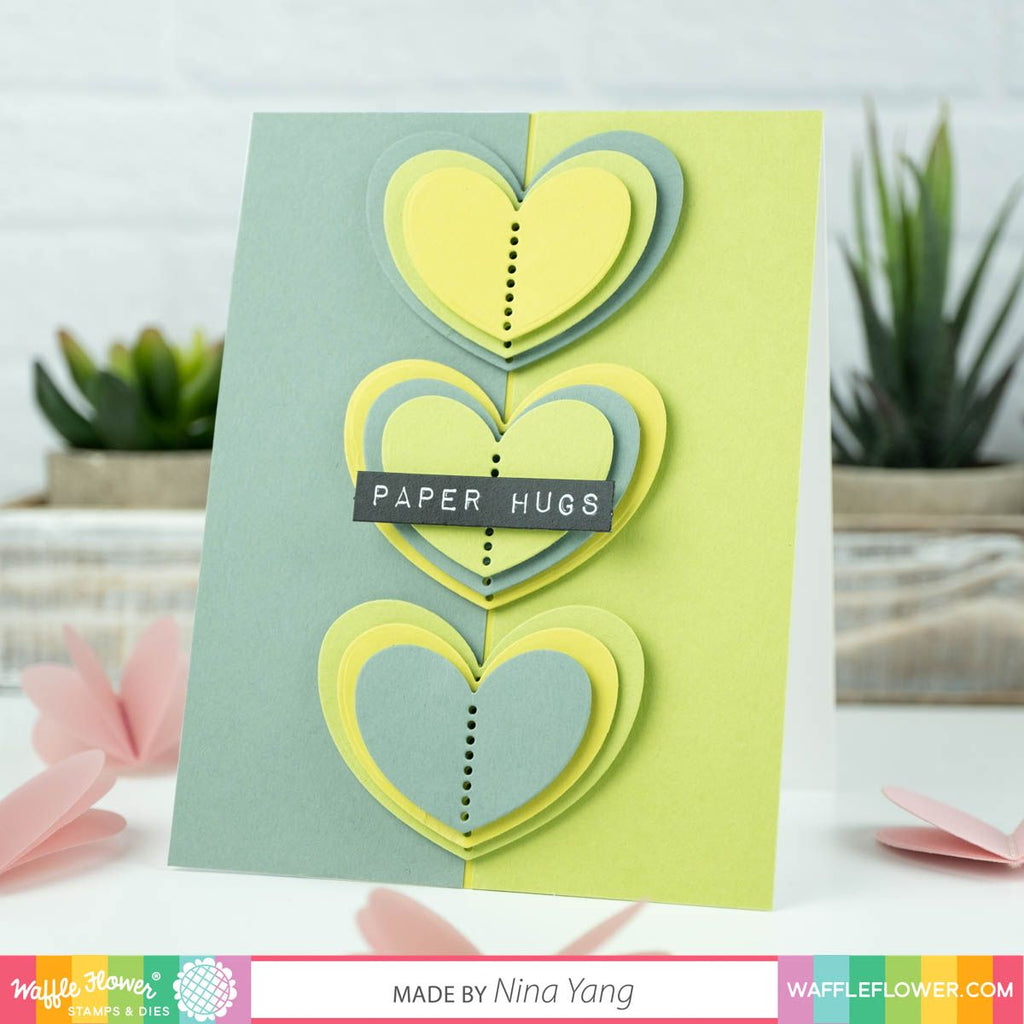 Waffle Flower Dotted Hearts Dies 421410 Hugs