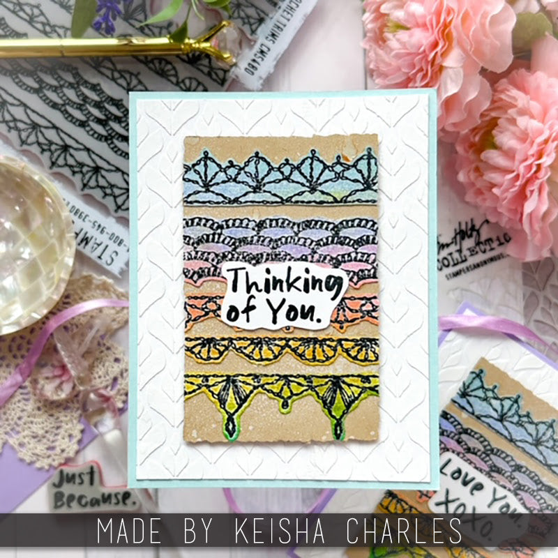 Tim Holtz Layering Stencil Deco Floral ths182 thinking of you