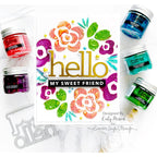 Tim Holtz Distress Embossing Glaze Mermaid Lagoon Ranger tde84075 Hello My Sweet Friend Card | color-code:ALT01