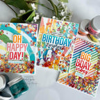 Tim Holtz Distress Embossing Glaze Crushed Olive Ranger tde79163 Bright Happy Birthday Cards