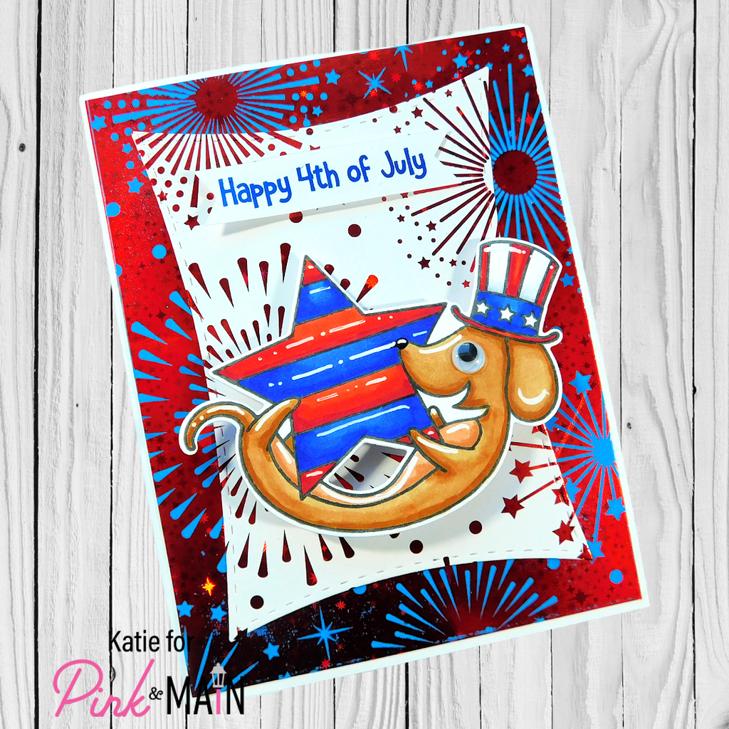 Pink and Main June Pup Clear Stamps PM0632 Fireworks