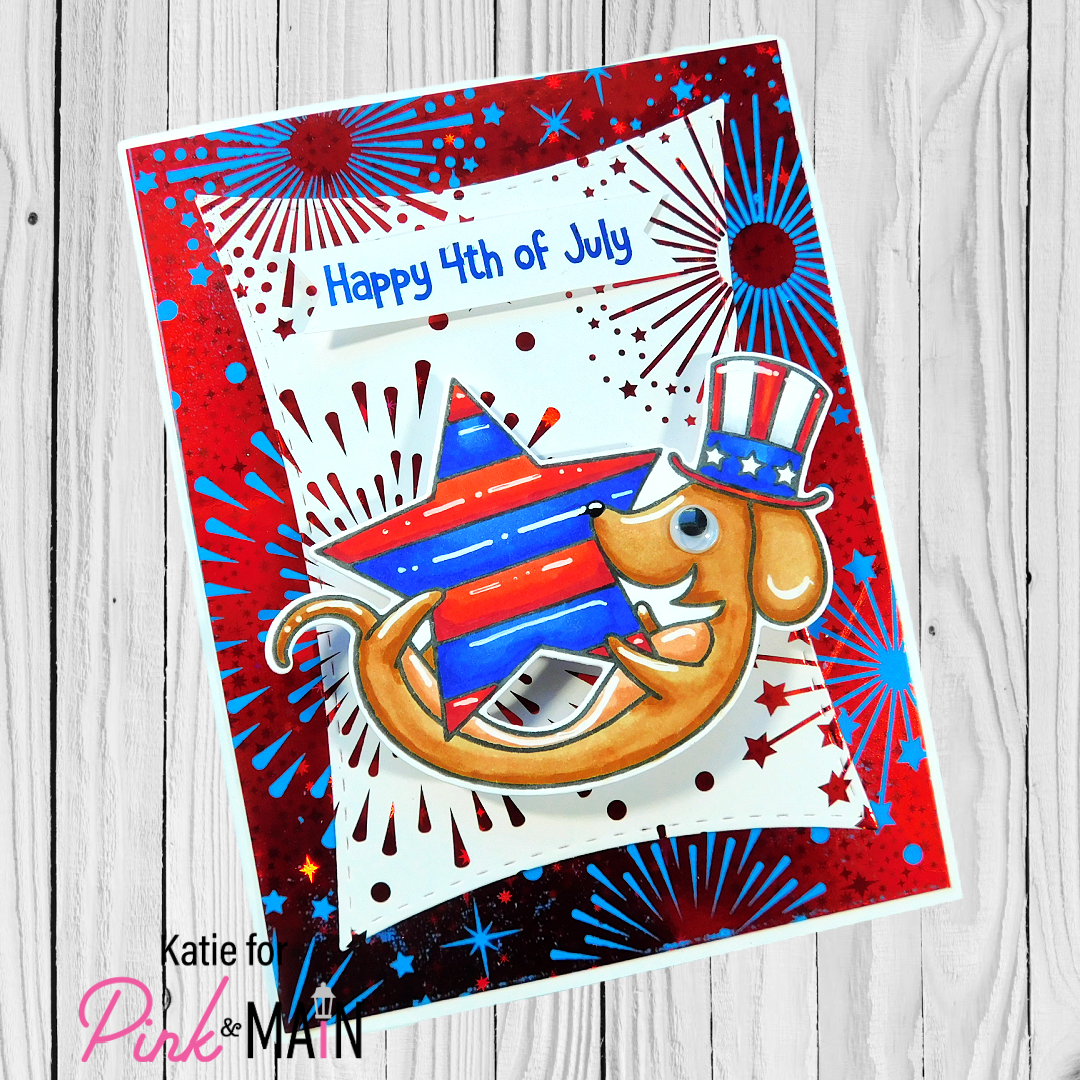 Pink and Main June Pup Clear Stamps PM0632 Fireworks