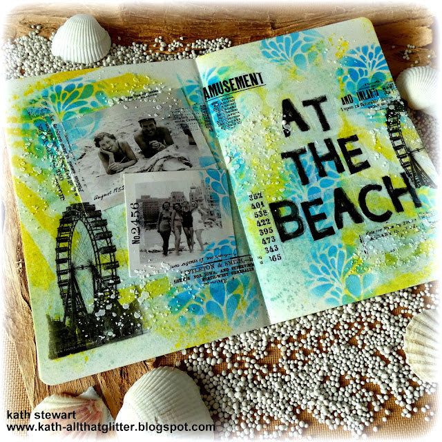 Tim Holtz Layering Stencil SPLASH THS080 at the beach | color-code:ALT01